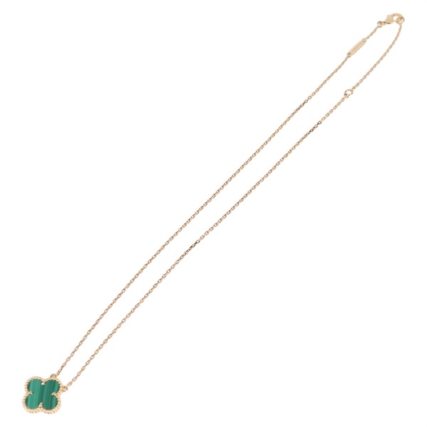 Van Cleef & Arpels ヴィンテージ アルハンブラ ネックレス イエローゴールド グリーン 750YG マラカイトの画像2