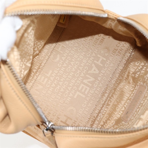 CHANEL アイコン ミニボストン ココボルト・ナットデザイン 2006年 ハンドバッグ キャメル シルバー レザーの画像9