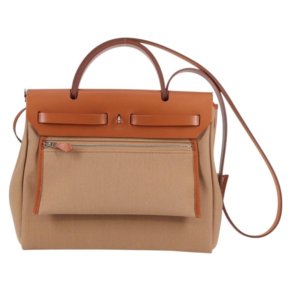 HERMES エールバッグ ジップルトゥルネ 31 2022年 U ハンドバッグ チャイ フォーブ シルバー トワルミリタリーの画像2