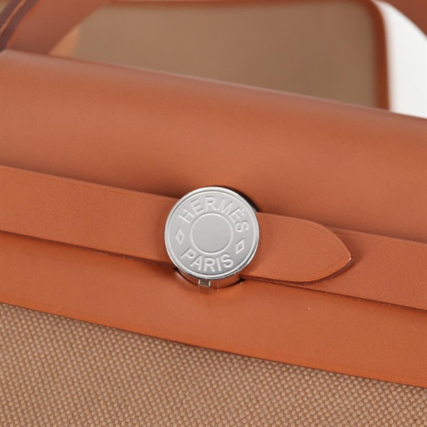 HERMES エールバッグ ジップルトゥルネ 31 2022年 U ハンドバッグ チャイ フォーブ シルバー トワルミリタリーの画像8