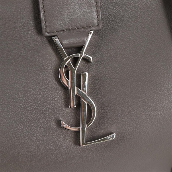 SAINT LAURENT カバス ダウンタウン ハンドバッグ グレー シルバー カーフスキンの画像8