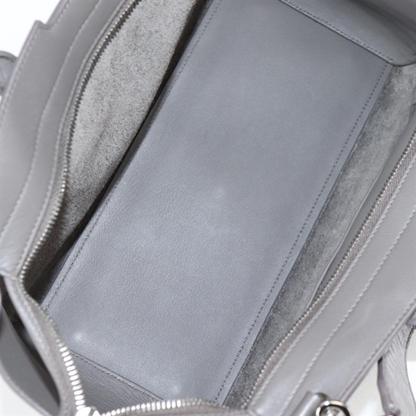 SAINT LAURENT カバス ダウンタウン ハンドバッグ グレー シルバー カーフスキンの画像9