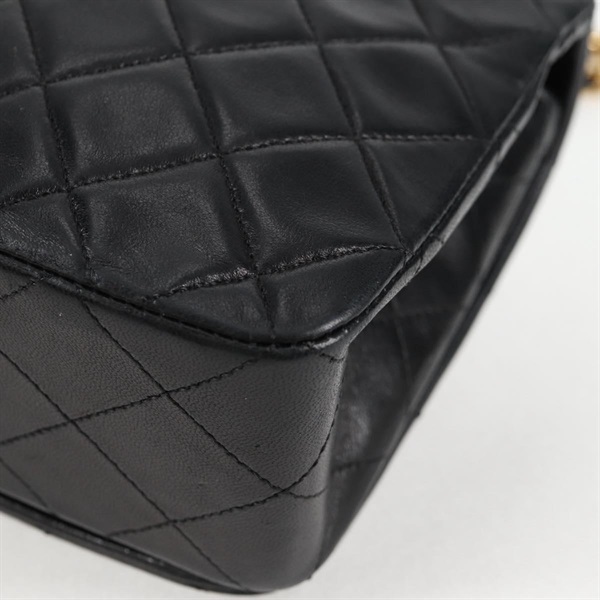 CHANEL マトラッセ シングルフラップシングルチェーン 23 ショルダーバッグ ブラック ゴールド ラムスキンの画像12