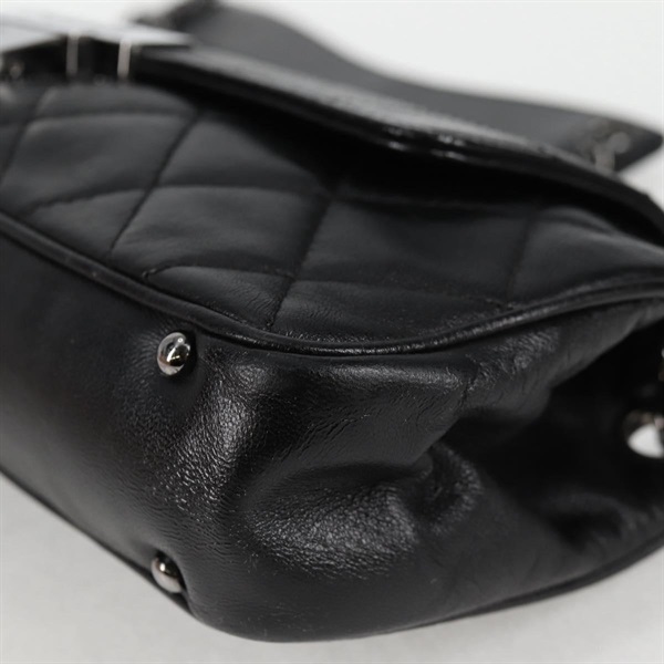 CHANEL チョコバー ワンショルダーバッグ 2003年 ショルダーバッグ ブラック シルバー レザーの画像10