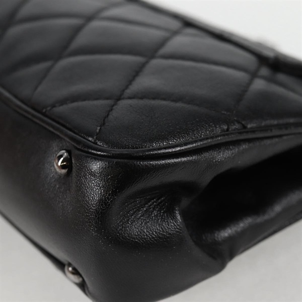 CHANEL チョコバー ワンショルダーバッグ 2003年 ショルダーバッグ ブラック シルバー レザーの画像12