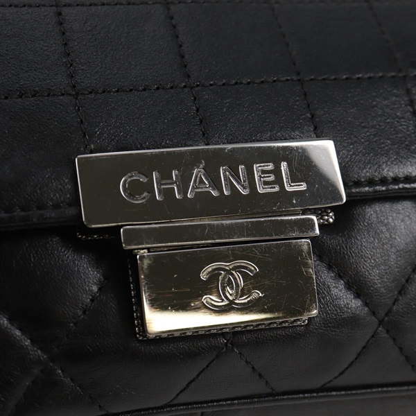 CHANEL チョコバー ワンショルダーバッグ 2003年 ショルダーバッグ ブラック シルバー レザーの画像13