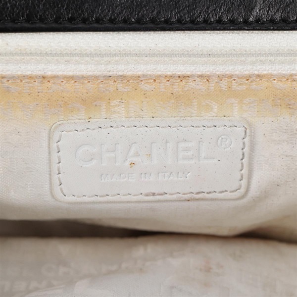 CHANEL チョコバー ワンショルダーバッグ 2003年 ショルダーバッグ ブラック シルバー レザーの画像17