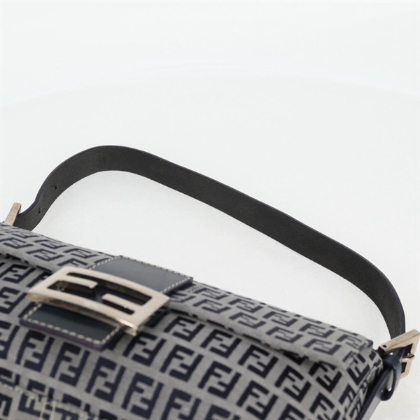 FENDI マンマバゲット ズッキーノ ショルダーバッグ ネイビー ブルー シルバー キャンバスの画像7