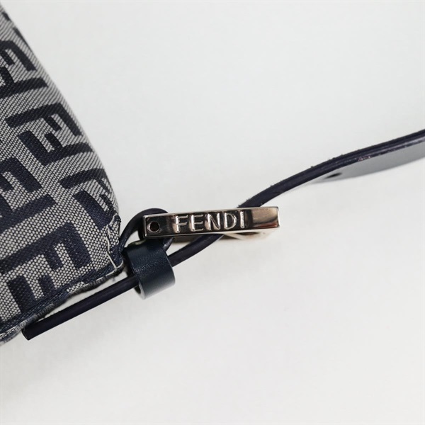 FENDI マンマバゲット ズッキーノ ショルダーバッグ ネイビー ブルー シルバー キャンバスの画像13
