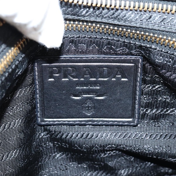 PRADA ロゴ ショルダーバッグ ブラック ゴールド レザーの画像15