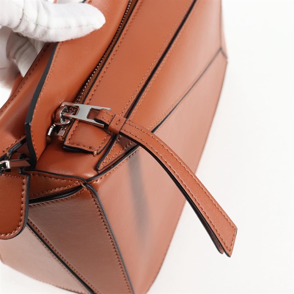 LOEWE パズル スモール ショルダーバッグ ブラウン シルバー レザーの画像16