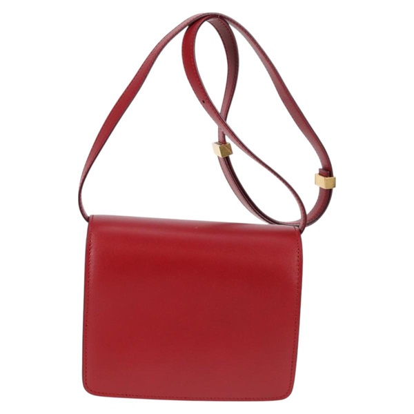 CELINE クラシックボックス スモール ショルダーバッグ レッド ゴールド カーフスキンの画像2