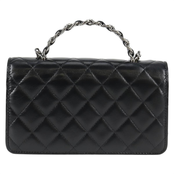 CHANEL ココマーク 2WAYバニティバッグ 2021年 ショルダーバッグ ブラック シルバー ラムスキンの画像2