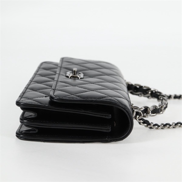 CHANEL ココマーク 2WAYバニティバッグ 2021年 ショルダーバッグ ブラック シルバー ラムスキンの画像3