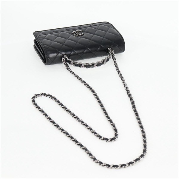 CHANEL ココマーク 2WAYバニティバッグ 2021年 ショルダーバッグ ブラック シルバー ラムスキンの画像5