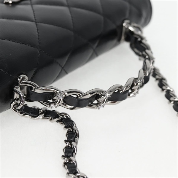 CHANEL ココマーク 2WAYバニティバッグ 2021年 ショルダーバッグ ブラック シルバー ラムスキンの画像6