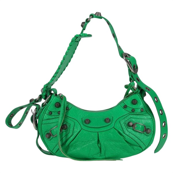 BALENCIAGA ルカゴール XS ショルダーバッグ ネオングリーン シルバー レザーの画像1