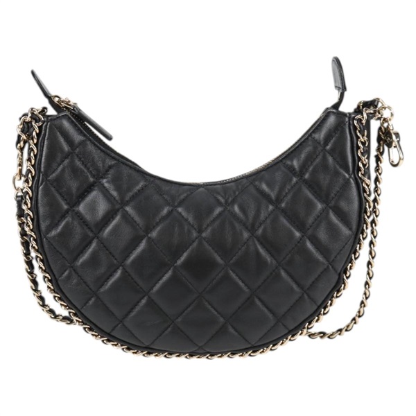 CHANEL マトラッセ スモールホーボー ショルダーバッグ AS3917 ブラック ゴールド ラムスキンの画像1