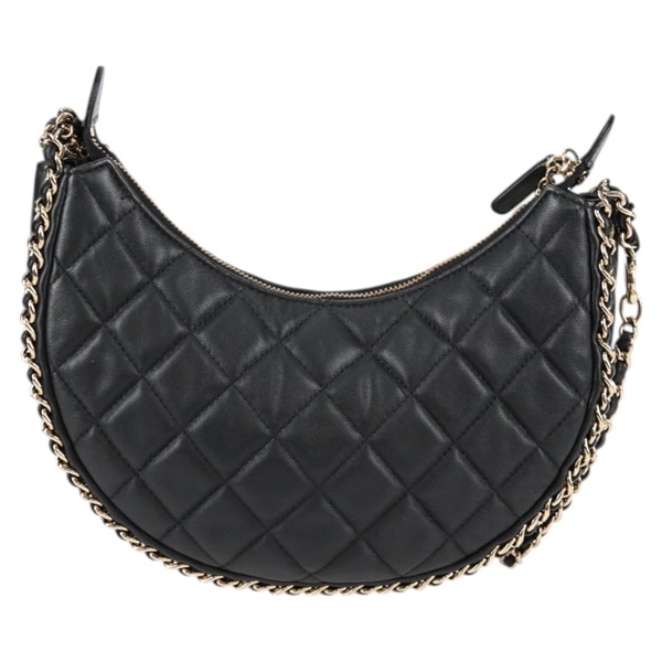 CHANEL マトラッセ スモールホーボー ショルダーバッグ AS3917 ブラック ゴールド ラムスキンの画像2