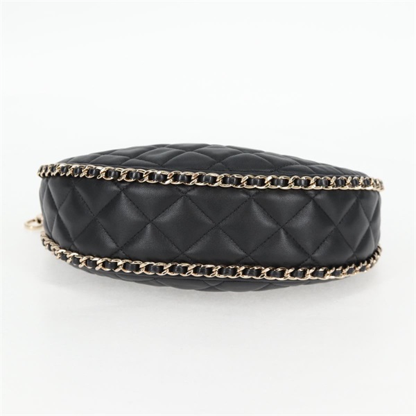 CHANEL マトラッセ スモールホーボー ショルダーバッグ AS3917 ブラック ゴールド ラムスキンの画像6