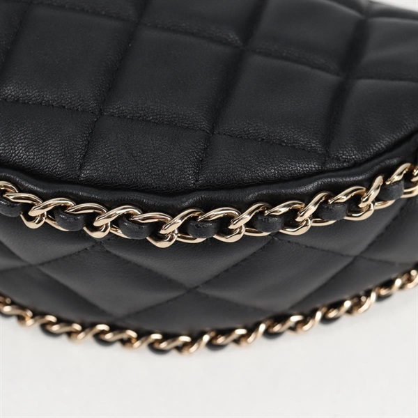 CHANEL マトラッセ スモールホーボー ショルダーバッグ AS3917 ブラック ゴールド ラムスキンの画像7