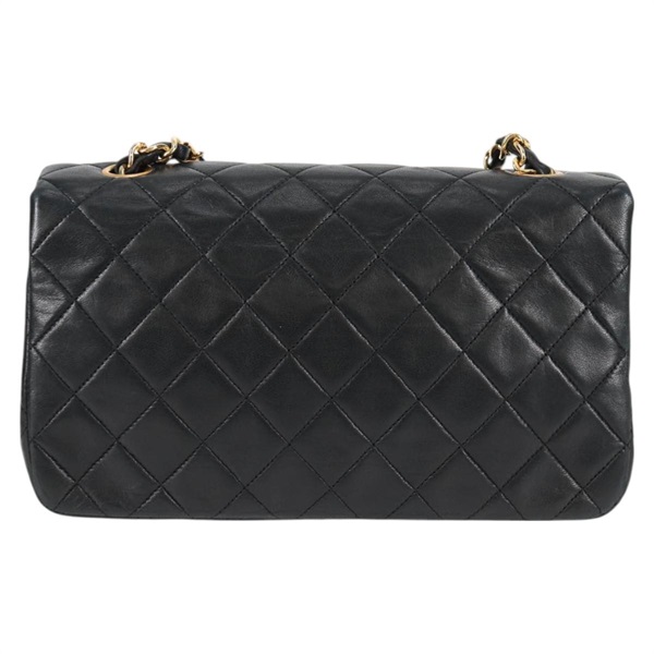 CHANEL マトラッセ シングルフラップダブルチェーン 23 ショルダーバッグ ブラック ゴールド ラムスキンの画像2