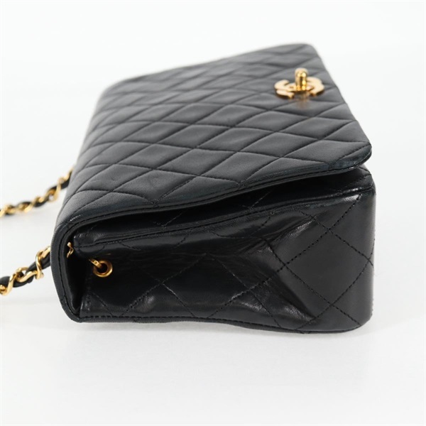 CHANEL マトラッセ シングルフラップダブルチェーン 23 ショルダーバッグ ブラック ゴールド ラムスキンの画像3