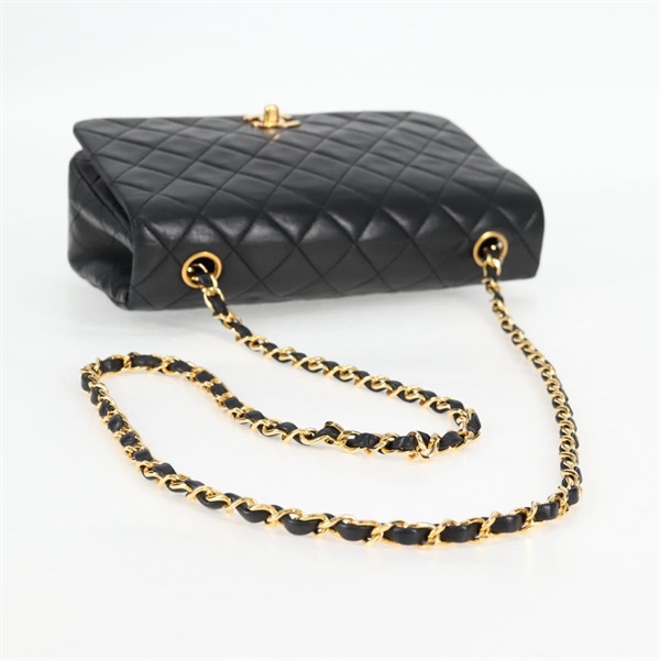 CHANEL マトラッセ シングルフラップダブルチェーン 23 ショルダーバッグ ブラック ゴールド ラムスキンの画像5