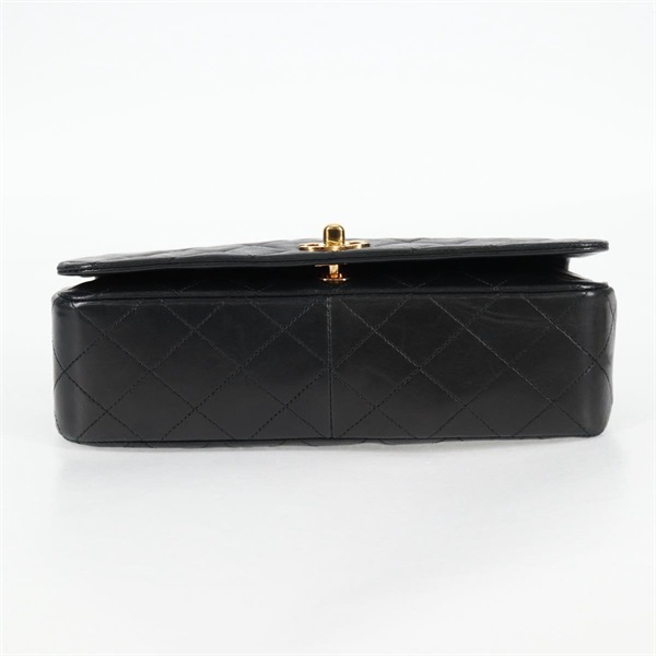 CHANEL マトラッセ シングルフラップダブルチェーン 23 ショルダーバッグ ブラック ゴールド ラムスキンの画像6