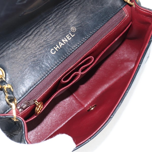CHANEL マトラッセ シングルフラップダブルチェーン 23 ショルダーバッグ ブラック ゴールド ラムスキンの画像9