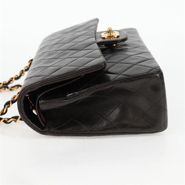 CHANEL マトラッセ ダブルフラップダブルチェーン 25 1996年 ショルダーバッグ ブラック ゴールド ラムスキンの画像3