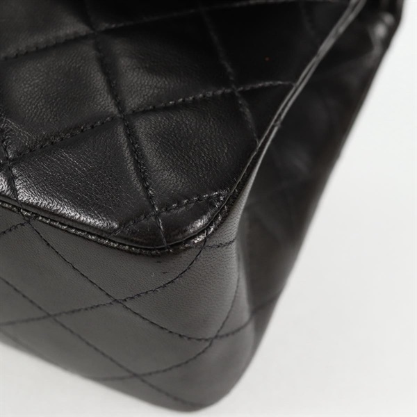 CHANEL マトラッセ ダブルフラップダブルチェーン 25 1996年 ショルダーバッグ ブラック ゴールド ラムスキンの画像7