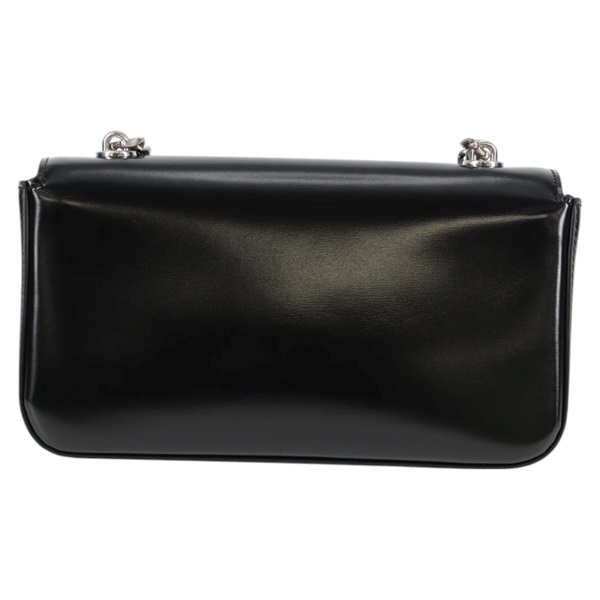 CELINE トリオンフ クロード ショルダーバッグ ブラック シルバー シャイニーカーフの画像2