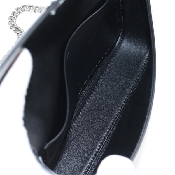CELINE トリオンフ クロード ショルダーバッグ ブラック シルバー シャイニーカーフの画像9