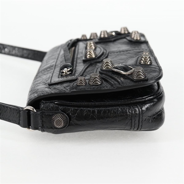 BALENCIAGA ルカゴール XS ショルダーバッグ ブラック シルバー レザーの画像3