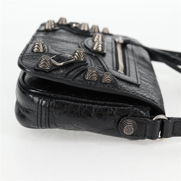 BALENCIAGA ルカゴール XS ショルダーバッグ ブラック シルバー レザーの画像4