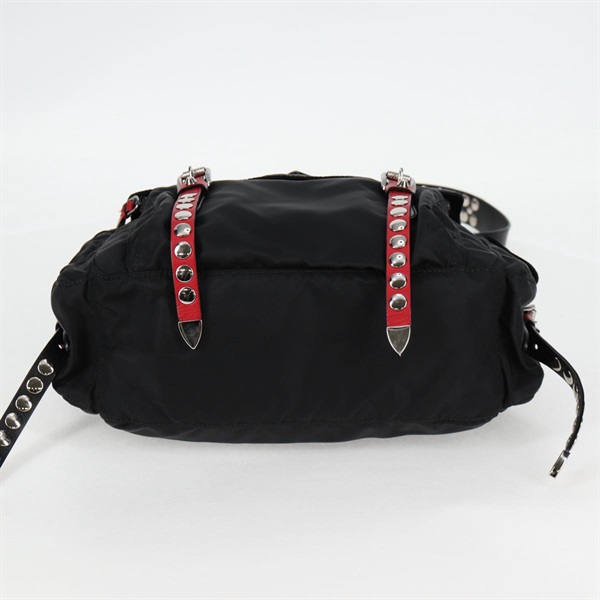 PRADA トライアングル ショルダーバッグ ブラック レッド テスートの画像6