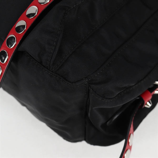 PRADA トライアングル ショルダーバッグ ブラック レッド テスートの画像7