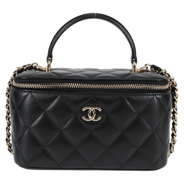 CHANEL マトラッセ 2WAYバニティバッグ 2021年 ショルダーバッグ ブラック ゴールド ラムスキンの画像1