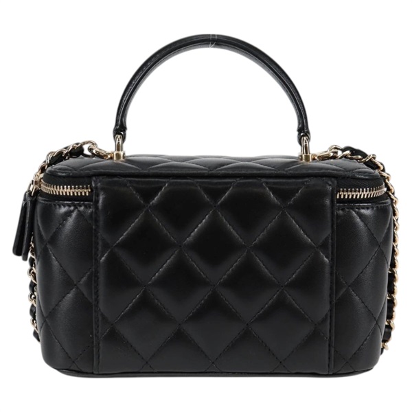 CHANEL マトラッセ 2WAYバニティバッグ 2021年 ショルダーバッグ ブラック ゴールド ラムスキンの画像2