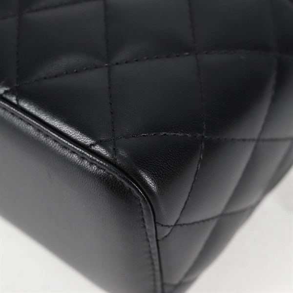 CHANEL マトラッセ 2WAYバニティバッグ 2021年 ショルダーバッグ ブラック ゴールド ラムスキンの画像7