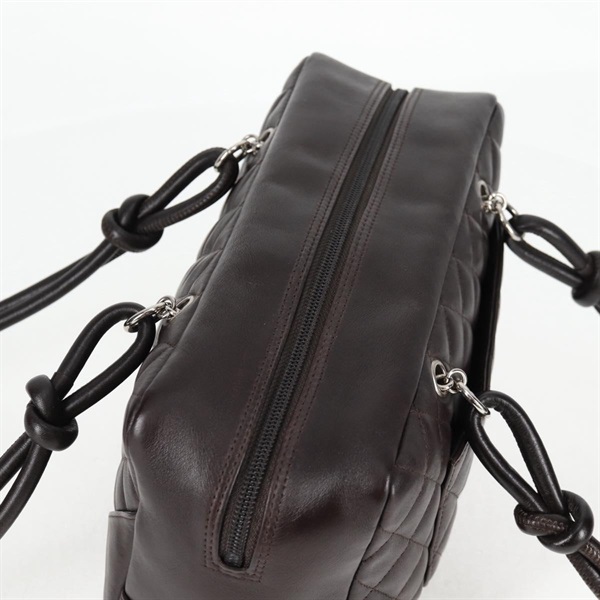 CHANEL カンボン ボストン 2006年 トートバッグ ブラウン ラムスキンの画像5