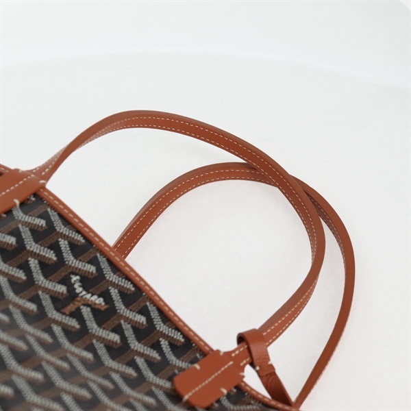 GOYARD サンルイ PM トートバッグ ブラウン ブラック シルバー PVCの画像7