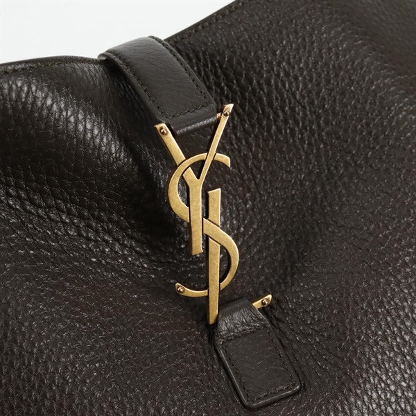 SAINT LAURENT ル・サンカセット ベア トートバッグ カーキ ゴールド レザーの画像13