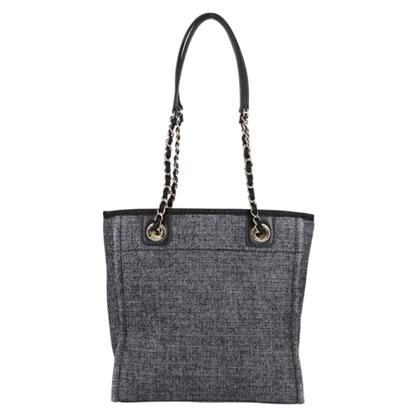 CHANEL ドーヴィル PM 2021年 トートバッグ ホワイト シルバー ラフィアの画像1
