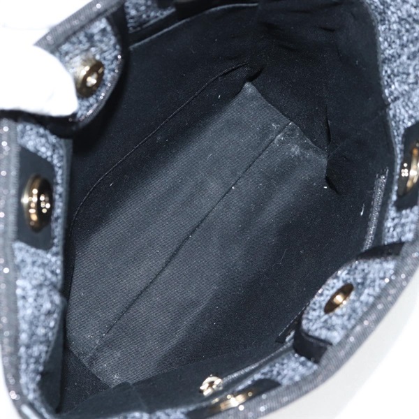 CHANEL ドーヴィル PM 2021年 トートバッグ ホワイト シルバー ラフィアの画像9