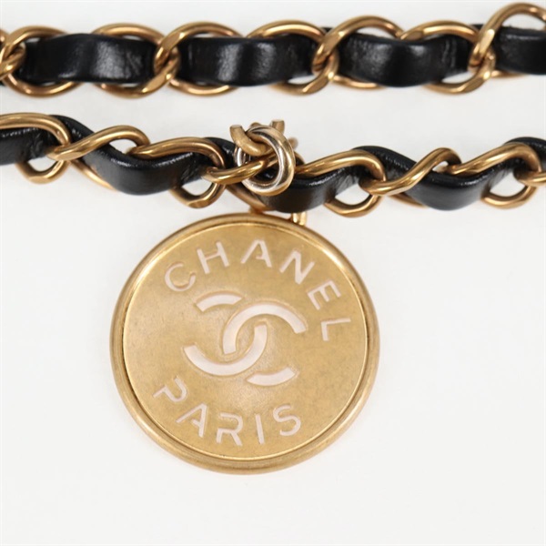 CHANEL シャネル22 スモール トートバッグ ブラック ゴールド カーフスキンの画像6