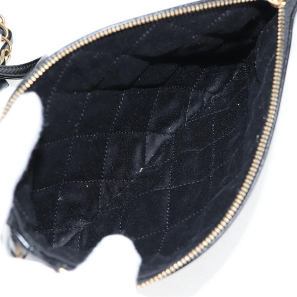 CHANEL シャネル22 スモール トートバッグ ブラック ゴールド カーフスキンの画像12