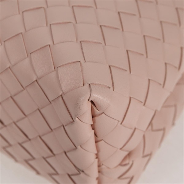 BOTTEGA VENETA イントレチャート アンディアーモ スモール  トートバッグ ピンク ゴールド レザーの画像6