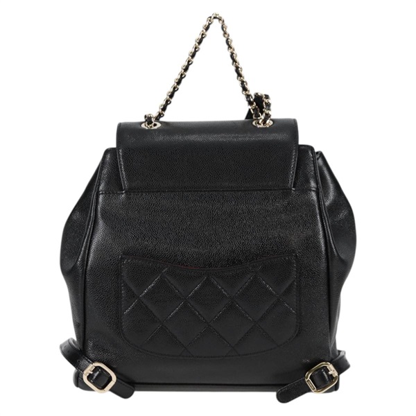 CHANEL マトラッセ 2021年 バックパック ブラック ゴールド キャビアスキンの画像1